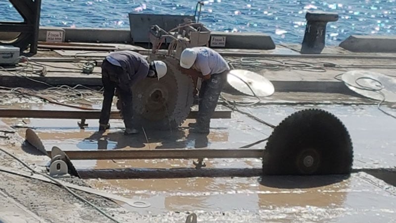 ניסור בטון בנמל אילת
