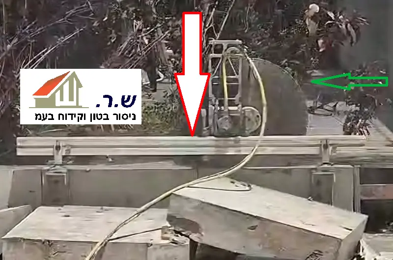 דיקוק חומת בטון עם מסור יהלום